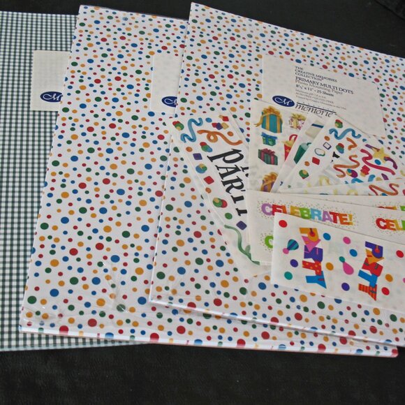 Lot Paper Packs, celebration, gingham Paper&Stickers - Picture 4 of 6